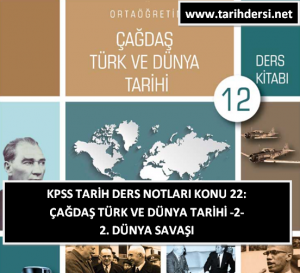 KPSS Çağdaş Türk ve Dünya Tarihi Ders Notları Konu 2: İkinci Dünya Savaşı